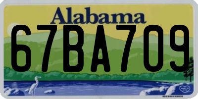 AL license plate 67BA709