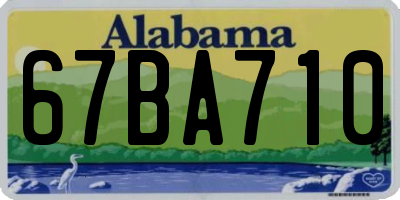 AL license plate 67BA710