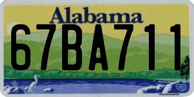 AL license plate 67BA711