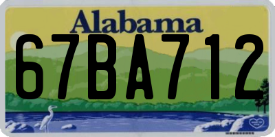 AL license plate 67BA712