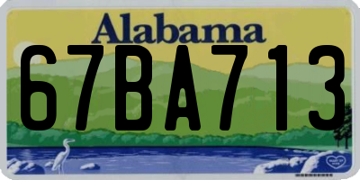 AL license plate 67BA713