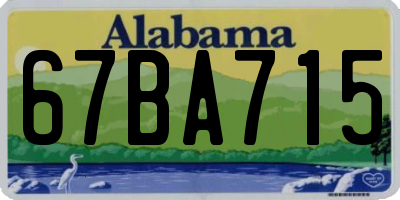 AL license plate 67BA715