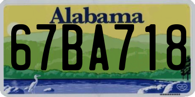 AL license plate 67BA718