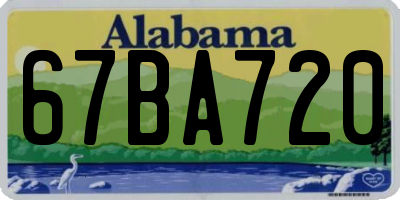 AL license plate 67BA720