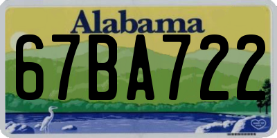 AL license plate 67BA722
