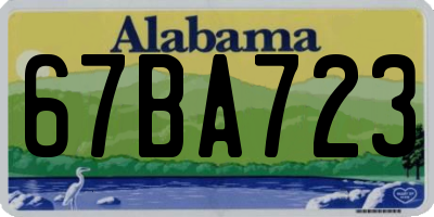 AL license plate 67BA723