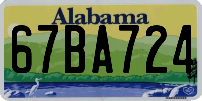 AL license plate 67BA724