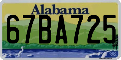 AL license plate 67BA725
