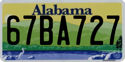 AL license plate 67BA727
