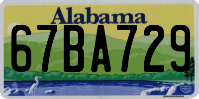AL license plate 67BA729