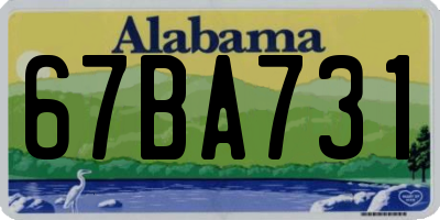 AL license plate 67BA731