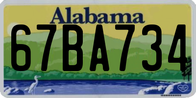 AL license plate 67BA734