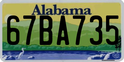 AL license plate 67BA735