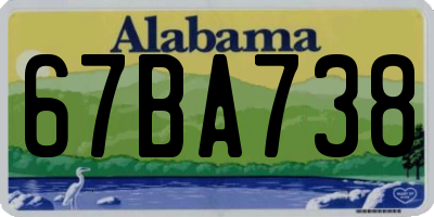 AL license plate 67BA738