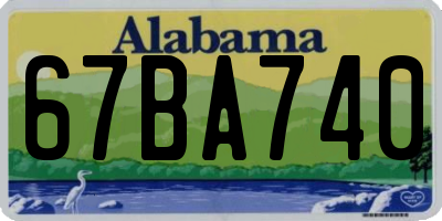 AL license plate 67BA740