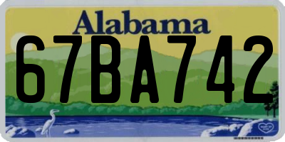 AL license plate 67BA742