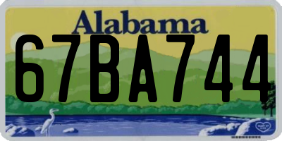 AL license plate 67BA744