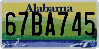 AL license plate 67BA745