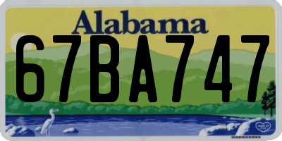 AL license plate 67BA747