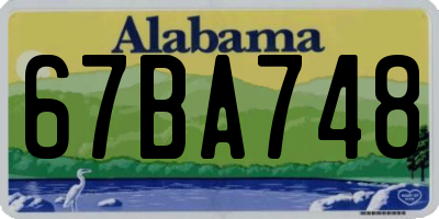 AL license plate 67BA748