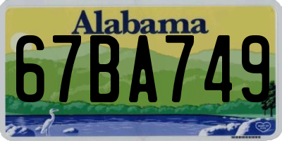 AL license plate 67BA749