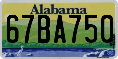 AL license plate 67BA750