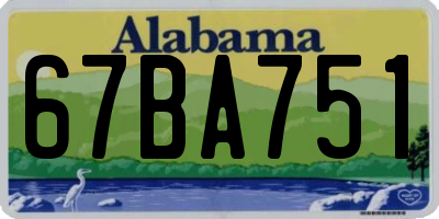 AL license plate 67BA751