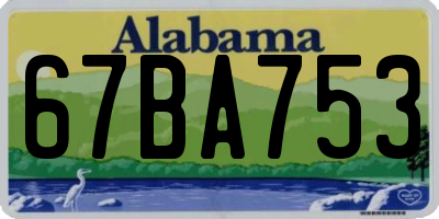 AL license plate 67BA753