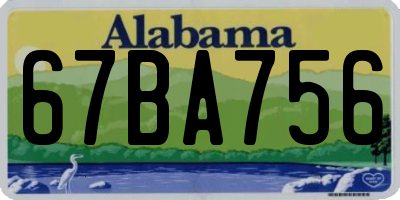 AL license plate 67BA756
