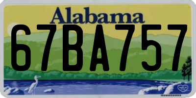 AL license plate 67BA757