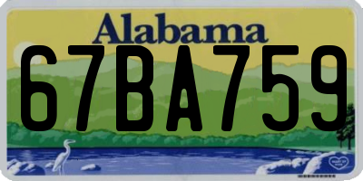 AL license plate 67BA759