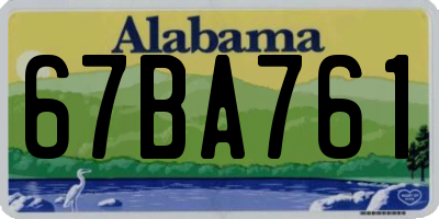 AL license plate 67BA761