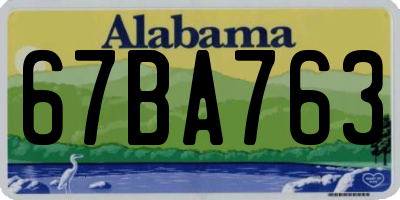 AL license plate 67BA763