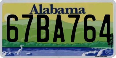AL license plate 67BA764