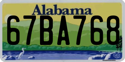 AL license plate 67BA768