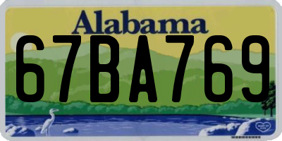 AL license plate 67BA769