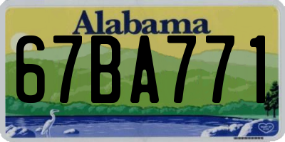 AL license plate 67BA771