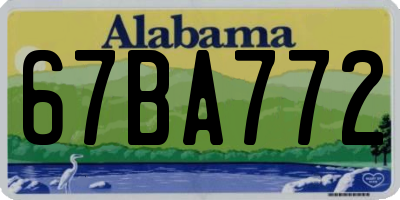 AL license plate 67BA772