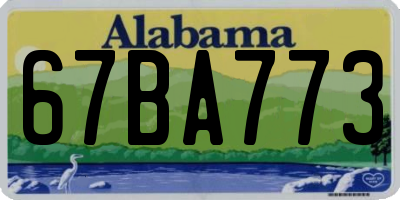 AL license plate 67BA773