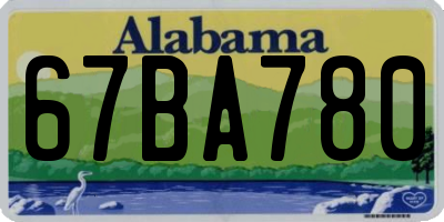 AL license plate 67BA780