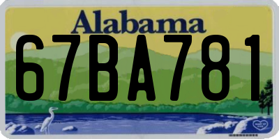 AL license plate 67BA781
