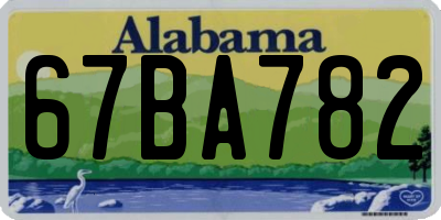 AL license plate 67BA782