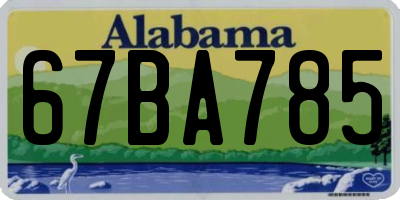 AL license plate 67BA785