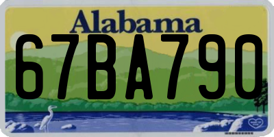 AL license plate 67BA790