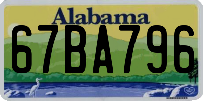 AL license plate 67BA796