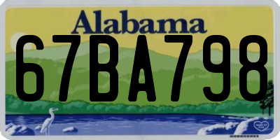 AL license plate 67BA798