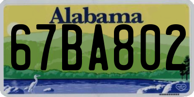 AL license plate 67BA802