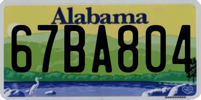 AL license plate 67BA804