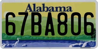 AL license plate 67BA806
