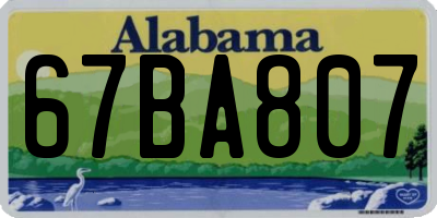AL license plate 67BA807